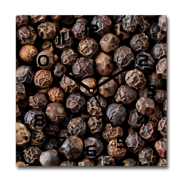 Orologio da parete quadrato con motivo a grani di pepe