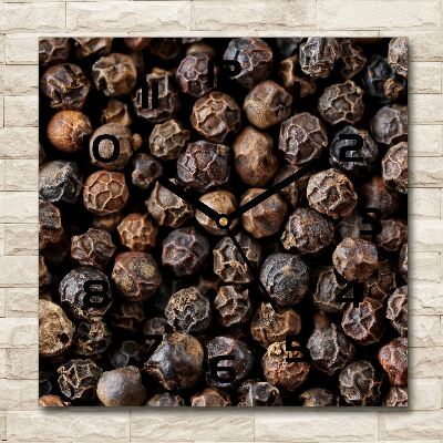 Orologio da parete quadrato con motivo a grani di pepe