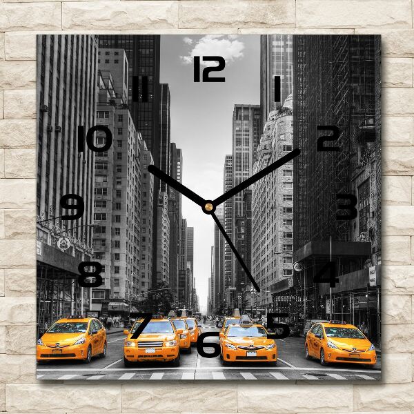 Orologio quadrato con motivo Taxi di New York
