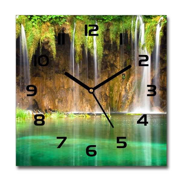 Orologio quadrato in vetro con motivo dei Laghi di Plitvice