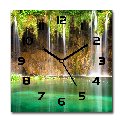 Orologio quadrato in vetro con motivo dei Laghi di Plitvice