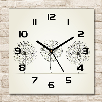 Orologio da parete quadrato con motivo di denti di leone