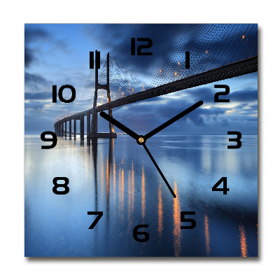 Orologio quadrato con motivo del ponte illuminato