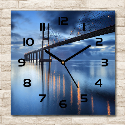 Orologio quadrato con motivo del ponte illuminato
