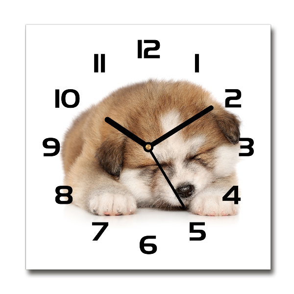 Orologio quadrato con motivo Cucciolo di Akita