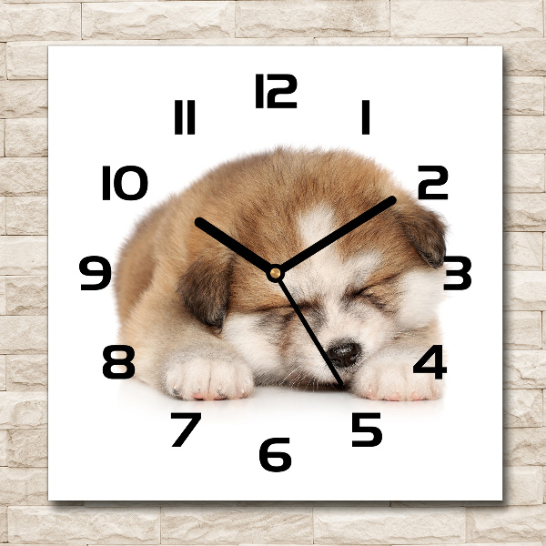 Orologio quadrato con motivo Cucciolo di Akita