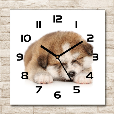 Orologio quadrato con motivo Cucciolo di Akita