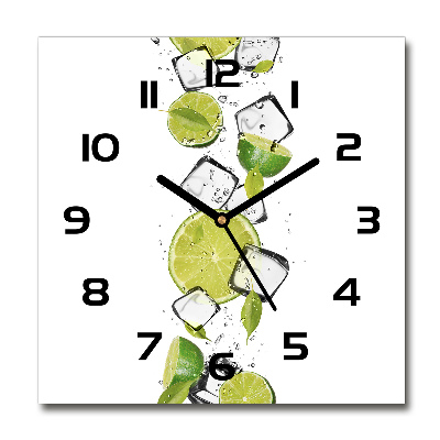Orologio quadrato in vetro con motivo lime e ghiaccio