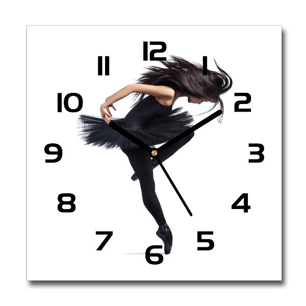 Orologio quadrato in vetro con motivo ballerina