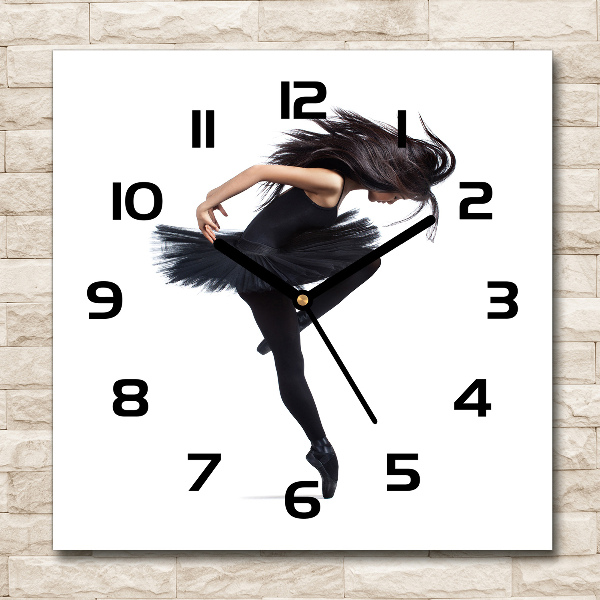 Orologio quadrato in vetro con motivo ballerina