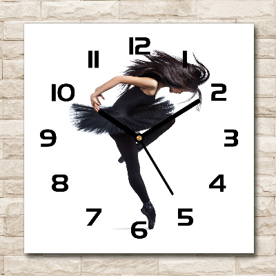 Orologio quadrato in vetro con motivo ballerina