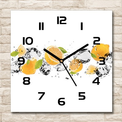 Orologio quadrato con quadrante color limone e motivo a gocce d'acqua