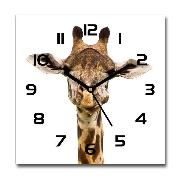 Orologio quadrato in vetro con motivo giraffa