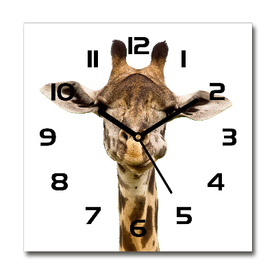 Orologio quadrato in vetro con motivo giraffa