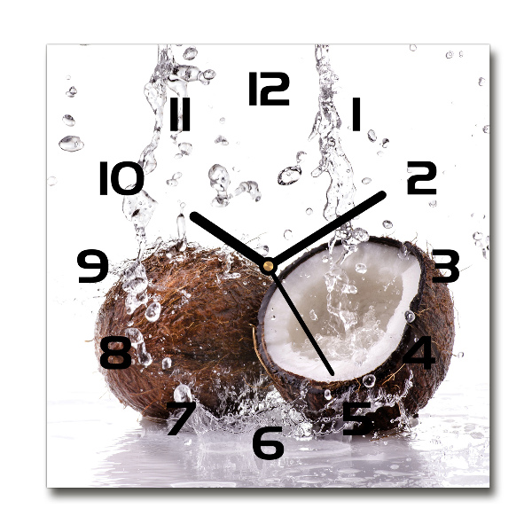 Orologio quadrato con motivo a texture di cocco e sfondo acquatico