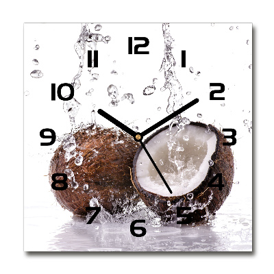 Orologio quadrato con motivo a texture di cocco e sfondo acquatico