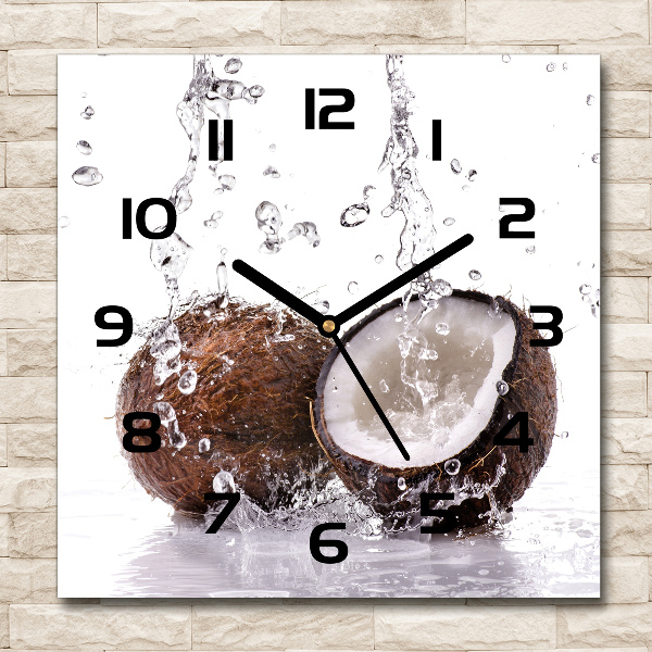 Orologio quadrato con motivo a texture di cocco e sfondo acquatico