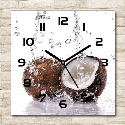 Orologio quadrato con motivo a texture di cocco e sfondo acquatico