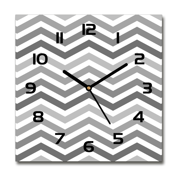 Orologio quadrato con motivo a zigzag grigio