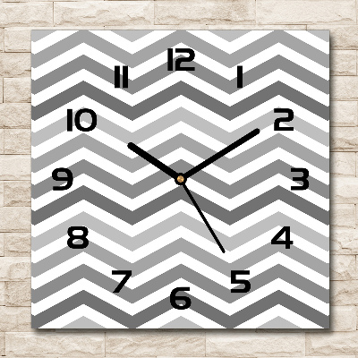 Orologio quadrato con motivo a zigzag grigio