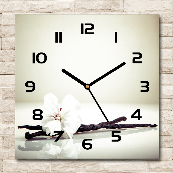 Orologio quadrato con motivo baccello di vaniglia