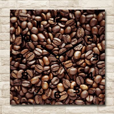 Orologio da parete quadrato con motivo chicchi di caffè