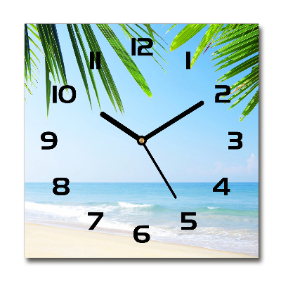 Orologio quadrato con motivo spiaggia tropicale