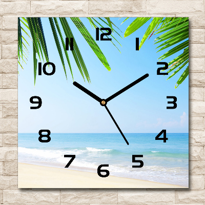 Orologio quadrato con motivo spiaggia tropicale