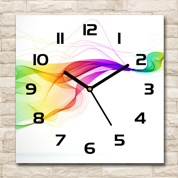 Orologio da parete quadrato con motivo astratto colorato