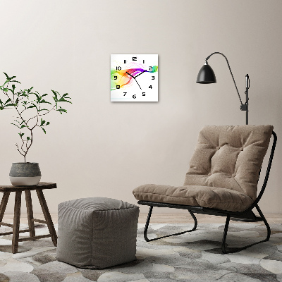 Orologio da parete quadrato con motivo astratto colorato