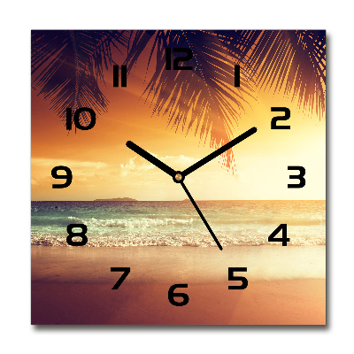 Orologio quadrato con motivo spiaggia tropicale