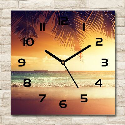 Orologio quadrato con motivo spiaggia tropicale