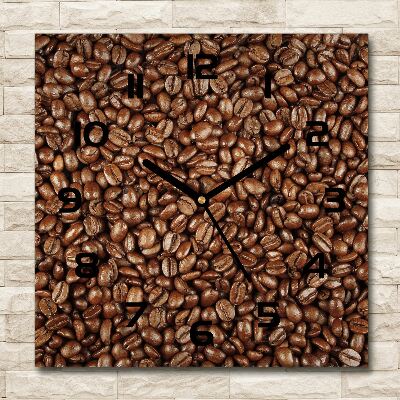 Orologio da parete quadrato con motivo chicchi di caffè