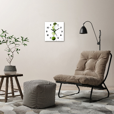 Orologio quadrato con finitura effetto calce e acqua