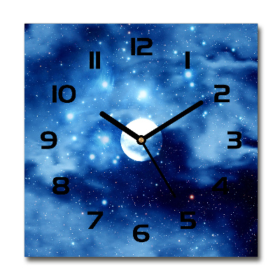 Orologio da parete quadrato con decorazione a tema luna piena