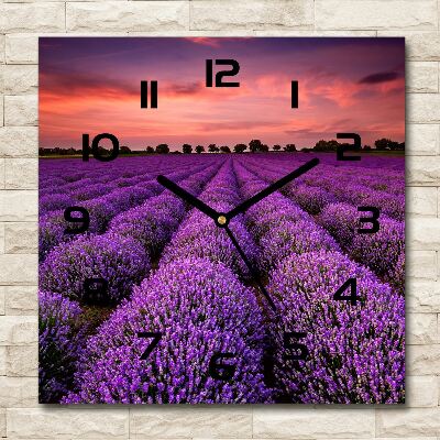 Orologio quadrato con quadrante raffigurante un campo di lavanda