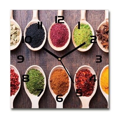 Orologio da parete quadrato con motivo di spezie colorate