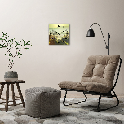 Orologio da parete quadrato con motivo giungla