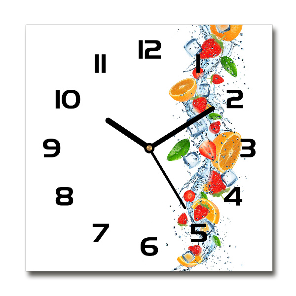 Orologio quadrato con motivo di frutta e ghiaccio