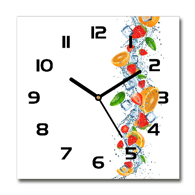 Orologio quadrato con motivo di frutta e ghiaccio