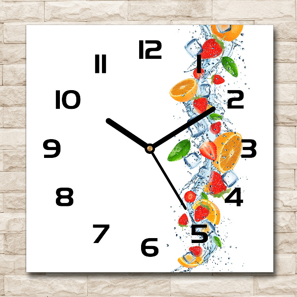 Orologio quadrato con motivo di frutta e ghiaccio