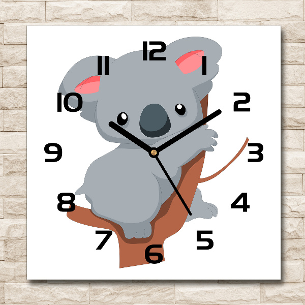 Orologio quadrato con motivo di un koala su un albero