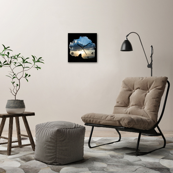 Orologio quadrato con motivo 