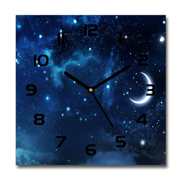 Orologio quadrato in vetro con motivo cielo stellato