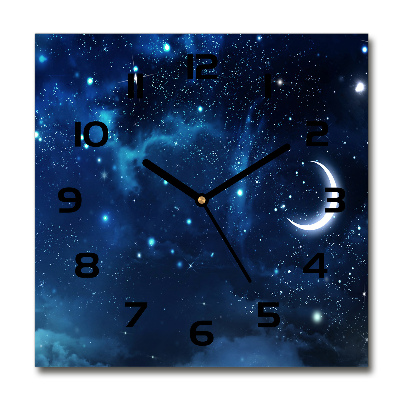 Orologio quadrato in vetro con motivo cielo stellato