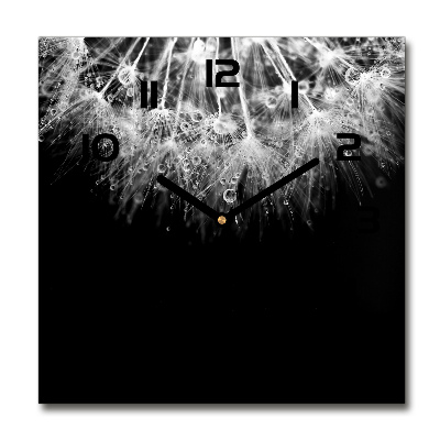 Orologio quadrato con quadrante decorato con semi di tarassaco
