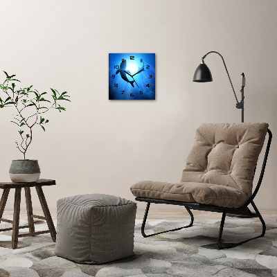 Orologio da parete quadrato con design raffigurante due squali