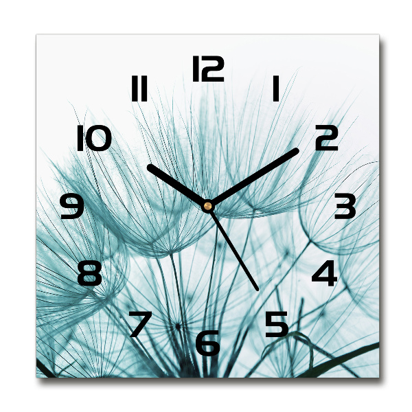 Orologio da parete quadrato con motivo a semi di tarassaco