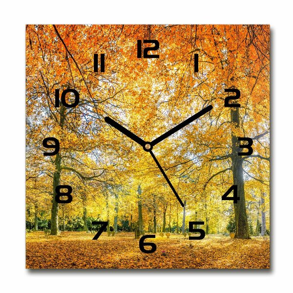 Orologio quadrato con motivo foresta in autunno