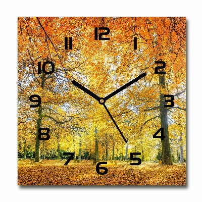 Orologio quadrato con motivo foresta in autunno
